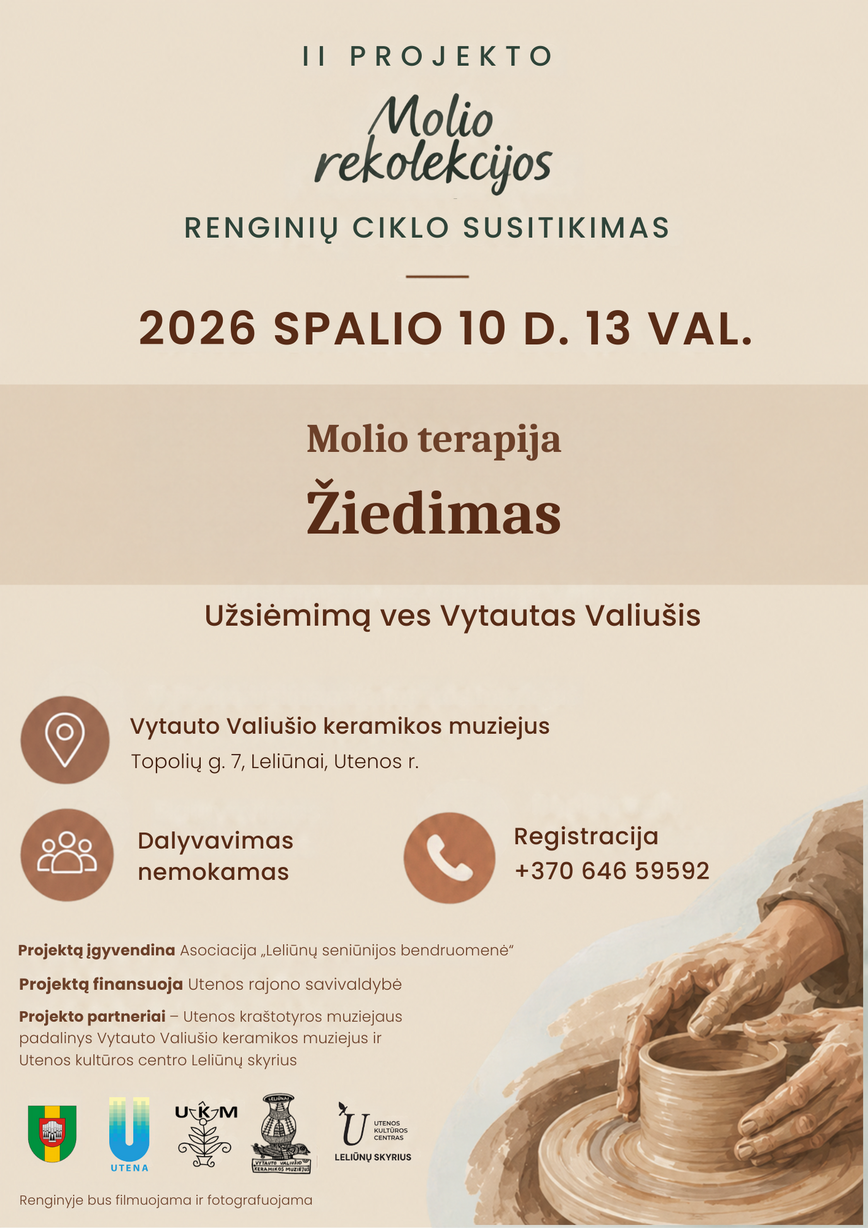 Dailės terapija „Gamtos istorijos tarp puslapių“ | III „Molio rekolekcijų“ renginys