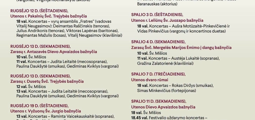 XXX Aukštaitijos vargonų muzikos festivalio koncertas Vyžuonose
