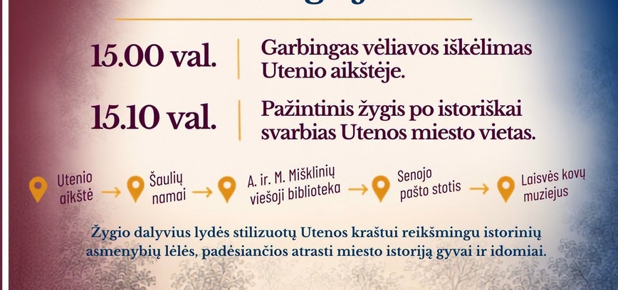 Pažintinis žygis po istoriškai svarbias Utenos miesto vietas
