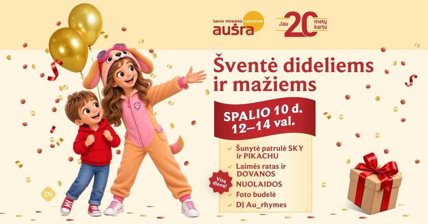 Ein Fest für Jung und Alt – das Einkaufszentrum AUŠRA feiert sein 20-jähriges Jubiläum!