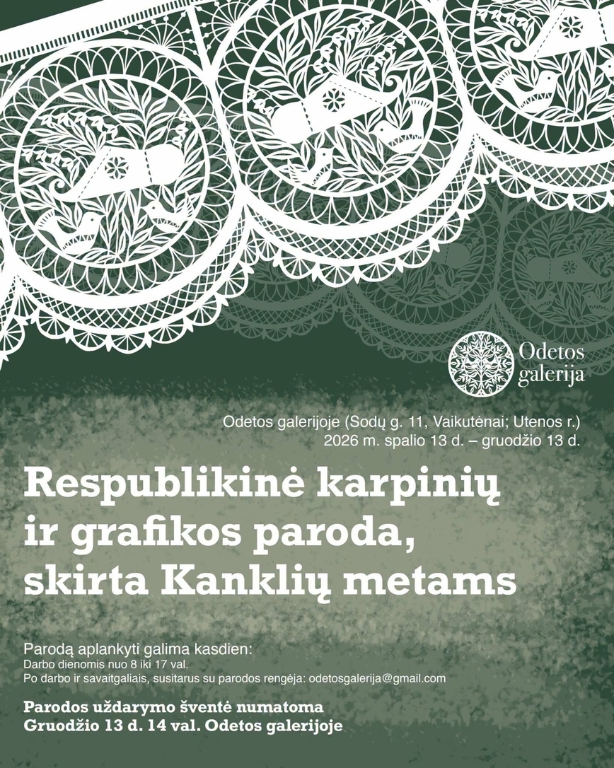 Respublikinė karpinių ir grafikos paroda, skirta Kanklių metams | Odetos galerijoje