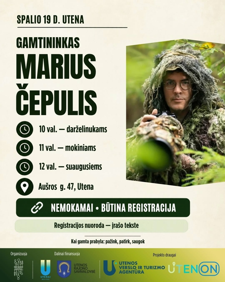 Susitikimas su gamtininku Mariumi Čepuliu