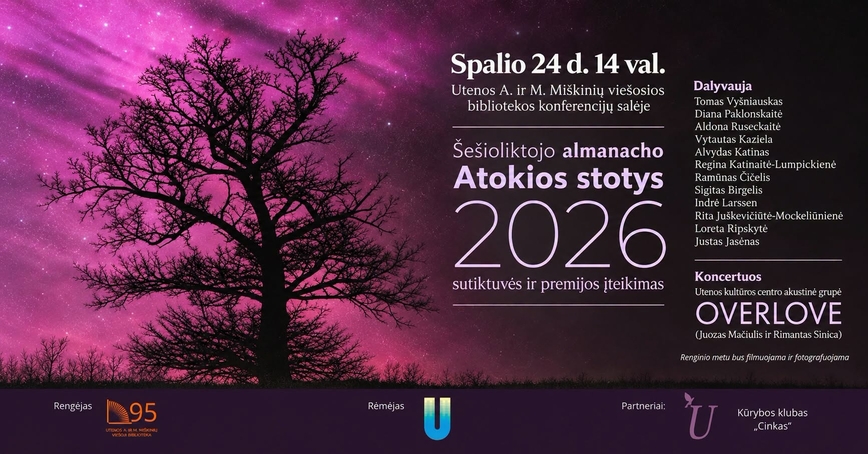 Šešioliktojo almanacho „Atokios stotys 2026“ sutiktuvės ir premijos įteikimas