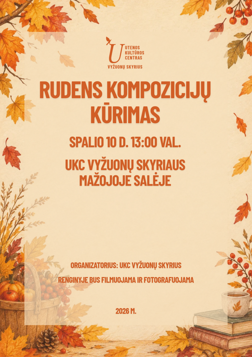 Edukacija: rudens kompozicijų kūrimas