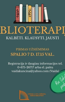 BIBLIOTHERAPY. Runāšana. Klausīšanās. Sajūtas | Pirmā sesija