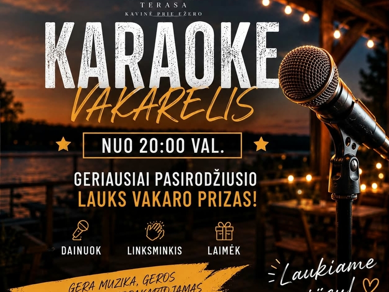 Karaoke ballīte piekrastes terasē