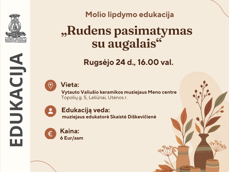 Molio lipdymo edukacija „Rudens pasimatymas su augalais“