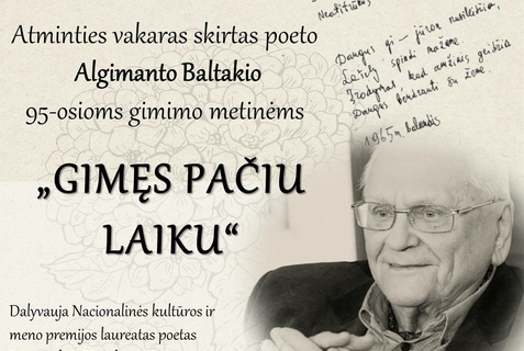 Atminties vakaras „Gimęs pačiu laiku“